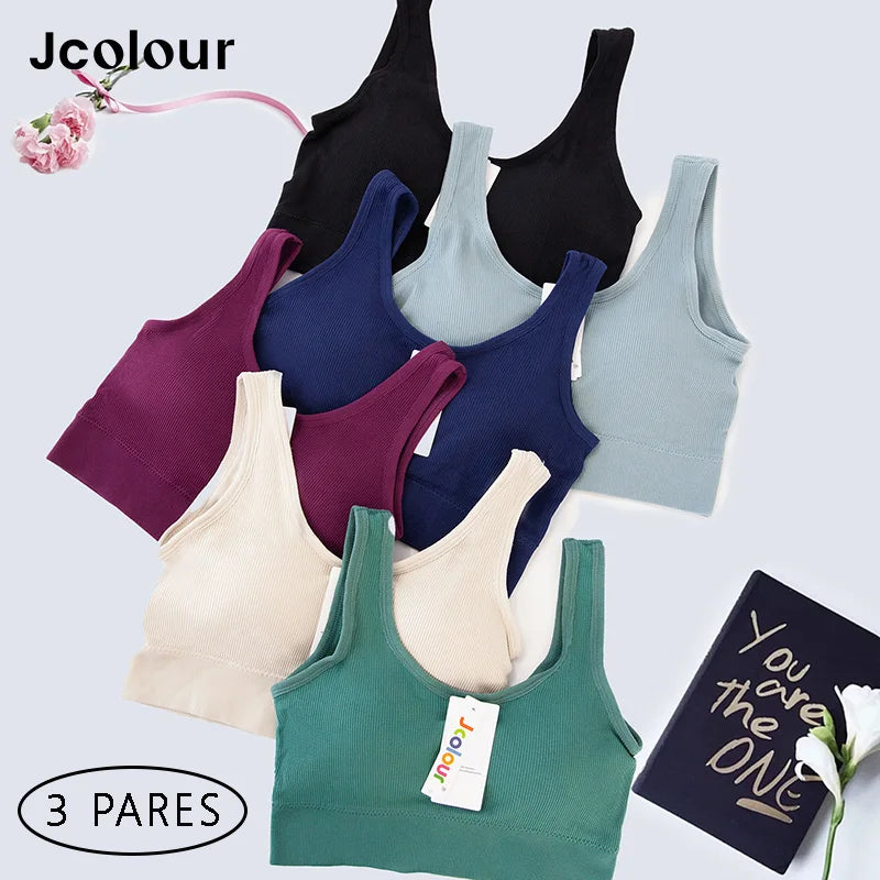 3 Items Seamless Bra, Push Up Sports Top, Women's Lingerie, Polyester, Breathable, Comfortable